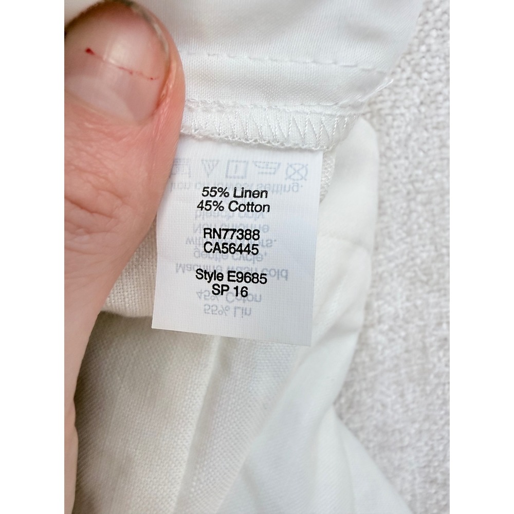 J.Crew White Scalloped Hem Linen Cotton Shorts‎ Size 4 E9685 - Picture 5 of 5